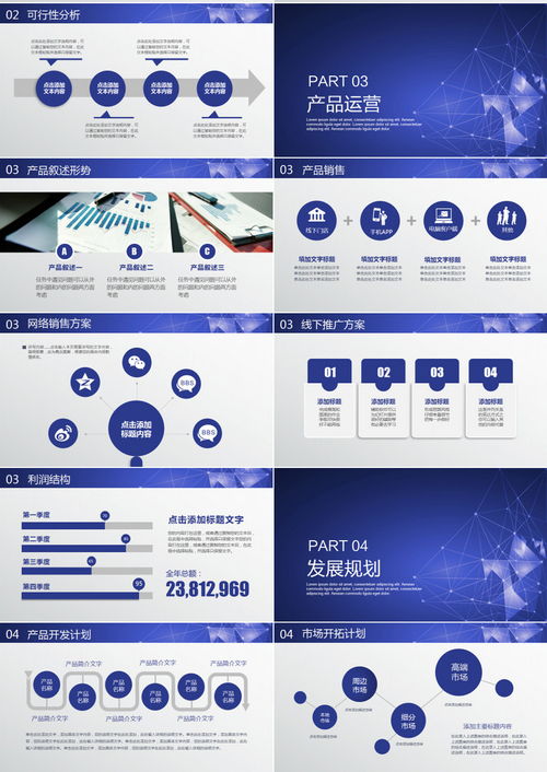 2019蓝色科技风商业融资计划书PPT模板——熊猫办公企业形象策划